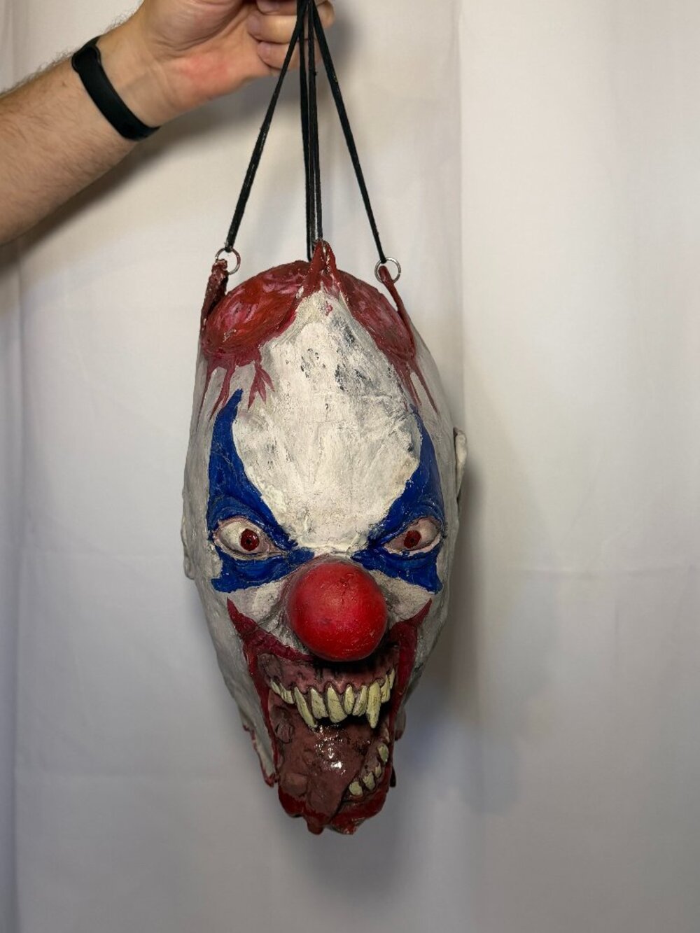 Spirit Halloween Hanging Severed Evil Clown Head Horror Scary Latex Prop Haunted